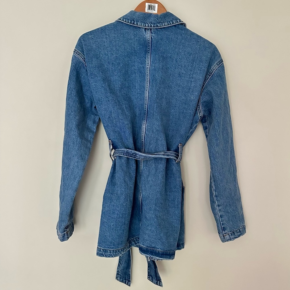 TOPSHOP Blue Denim Belted Jacket - Picture 6 of 7